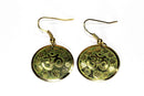 Lotus Petals And Om Yoga Earrings - Green Buy From Go Fives