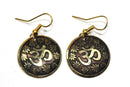 Lotus Petals And Om Yoga Earrings - Brown Buy From Go Fives