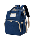 Diaper Bag Backpack with Extendable Folding Crib, GoFives Baby Bag with Changing Station USB Charge Port, Large Capacity - Blue Buy From Go Fives