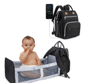 Diaper Bag Backpack with Extendable Folding Crib, GoFives Baby Bag with Changing Station USB Charge Port, Large Capacity - Buy From Go Fives