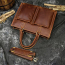 The Dagmar Leather Briefcase | Vintage Leather Messenger Bag - Buy From Go Fives