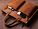 The Dagmar Leather Briefcase | Vintage Leather Messenger Bag - Buy From Go Fives