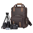 The Gaetano | Large Leather Backpack Camera Bag with Tripod Holder - Buy From Go Fives
