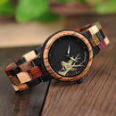 Lovers' Casual Quartz Watches Elk Design Natural Wooden Watch for Men Women with Mixed Colorful Wood Band in Gift Box - Buy From Go Fives