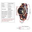 Lovers' Casual Quartz Watches Elk Design Natural Wooden Watch for Men Women with Mixed Colorful Wood Band in Gift Box - Buy From Go Fives