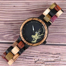 Lovers' Casual Quartz Watches Elk Design Natural Wooden Watch for Men Women with Mixed Colorful Wood Band in Gift Box - Buy From Go Fives