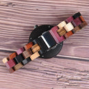 Lovers' Casual Quartz Watches Elk Design Natural Wooden Watch for Men Women with Mixed Colorful Wood Band in Gift Box - Buy From Go Fives