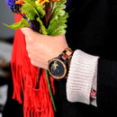 Lovers' Casual Quartz Watches Elk Design Natural Wooden Watch for Men Women with Mixed Colorful Wood Band in Gift Box - Buy From Go Fives