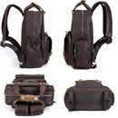 The Gaetano | Large Leather Backpack Camera Bag with Tripod Holder - Buy From Go Fives