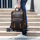 The Gaetano | Large Leather Backpack Camera Bag with Tripod Holder - Buy From Go Fives