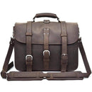 The Gustav Messenger Bag | Large Capacity Vintage Leather Messenger Bag - Dark brown Buy From Go Fives