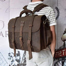 The Gustav Messenger Bag | Large Capacity Vintage Leather Messenger Bag - Buy From Go Fives