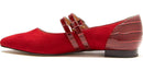 Womens Shoes - Low Heel Buckle Closure / Red Flats - Size 6.5 - Buy From Go Fives