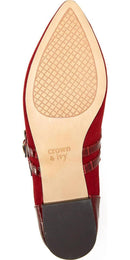 Womens Shoes - Low Heel Buckle Closure / Red Flats - Size 6.5 - Buy From Go Fives